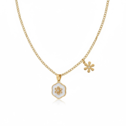 Halskde med smukke blomster 