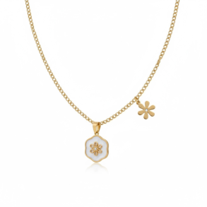 Halskde med smukke blomster 