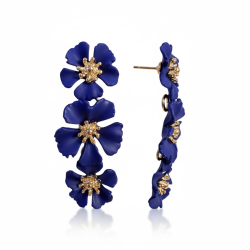 Smukke reringe med 3 hngende blomster - Bl