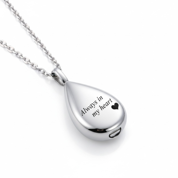 Smuk halsk�de med tekst - S�lv 