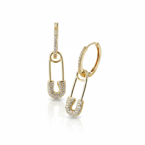 2 i 1 reringe med zirkonia sten - Forgyldt