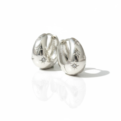 Hoops med zirkonia sten - S�lv