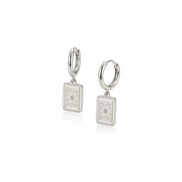 �reringe med rhinsten - S�lv