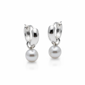 Elegante reringe med fine hvide perler - Slv