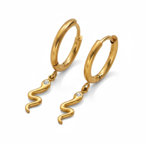 reringe med de fineste slanger med zirkonia sten - Forgyldt