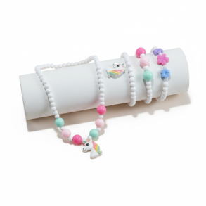 Smykke st til brn - Hvid med heste.