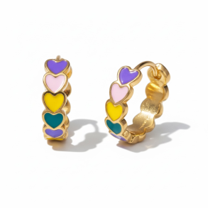 reringe med de sdeste farvede hjerter - Forgyldt