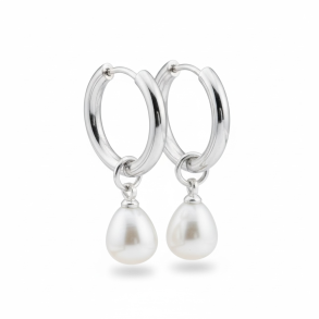 Elegante reringe med fine hvide perler - Slv