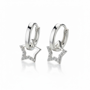 reringe med stjerner med sm zirkonia sten - Slv