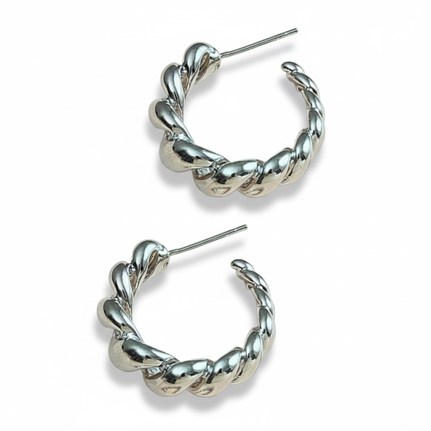 Snoede hoops �reringe - S�lv