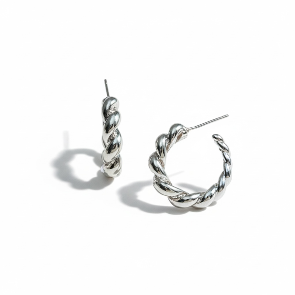 Snoede hoops �reringe - S�lv