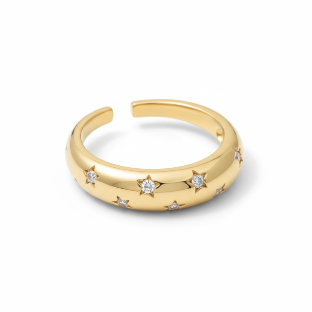 Smuk justerbar ring med zirkonia sten