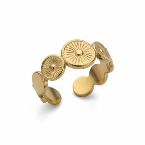 Ring med smukt mnster - Forgyldt