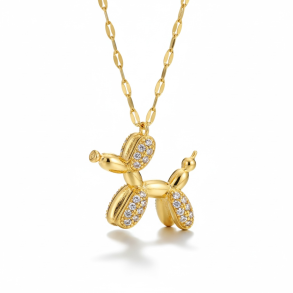 Ballon hund halskde - Forgyldt