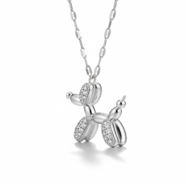 Ballon hund halsk�de - S�lv