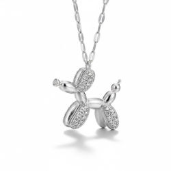 Ballon hund halsk�de - S�lv