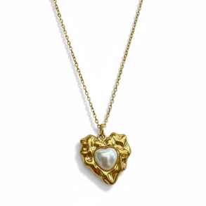 Halskde med hjerte - Forgyldt