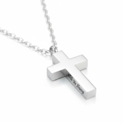 Halsk�de � Kors med Indgravering �With Me Always� - S�lv