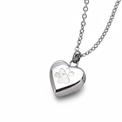 Halskde  Hjerte med Poteaftryk - Slv