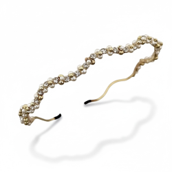 Perle &amp; Krystal H�rb�jle � Guld