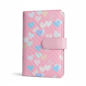 A6 Cash Stuffing Bog  Pink med Hjerter