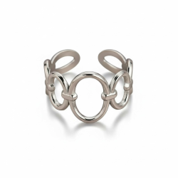 Justerbar ring i  � Cirkeldesign - S�lv