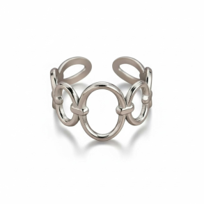Justerbar ring i  � Cirkeldesign - S�lv