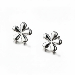 Fine sm� �reringe med blomster - S�lv