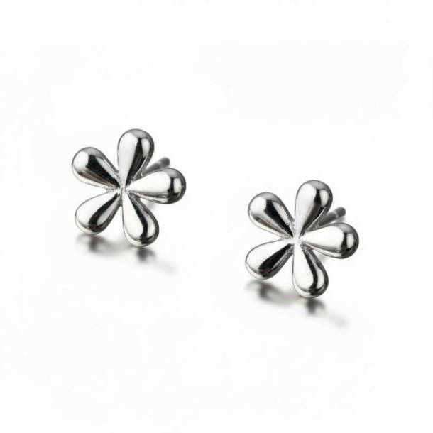 Fine sm� �reringe med blomster - S�lv