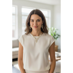 Elegant smykkes�t med perler og krystaller � guld