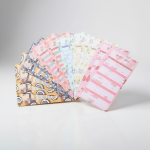 12 stk. A6 Farverige Budgetplanl�gningskort med 6-Rings Ringbind