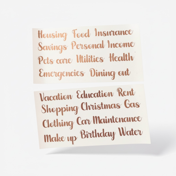 Stickers til Cash Stuffing - Gylden