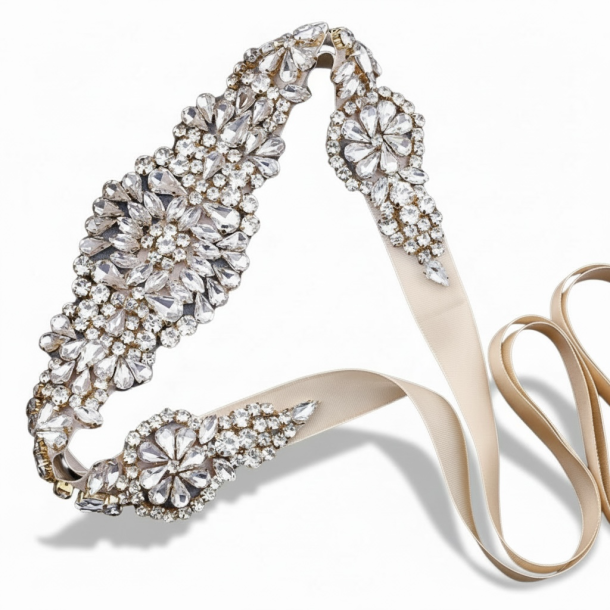 Luksuri�st b�lte med krystaller