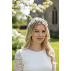 Elegant h�rb�jle med perler og krystaller