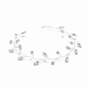 Elegant h�rsmykke med krystaller � s�lv