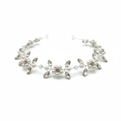 Elegant brudeb�lte med perler og krystaller