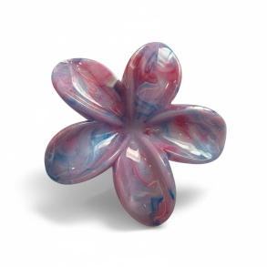 Blomster h�rklemme � stor (lilla/bl� marmoreret)