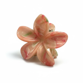 Blomster h�rklemme � stor (rosa/gr�n marmoreret)