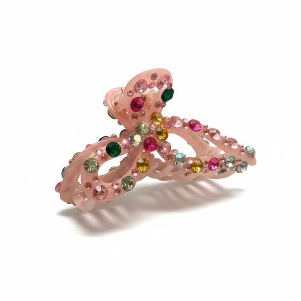 H�rklemme med smukke perler - Lyser�d