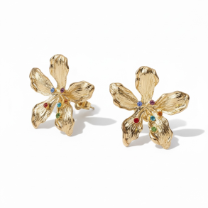 �reringe � Blomst med farvede zirkonia