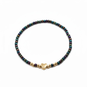 Elastikarmb�nd med guldfarvet hjerte