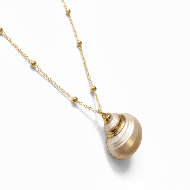 Elegant halsk�de med eksklusiv musling