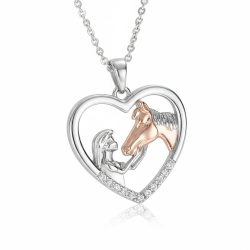 Halsk�de med hest og pige i hjerte