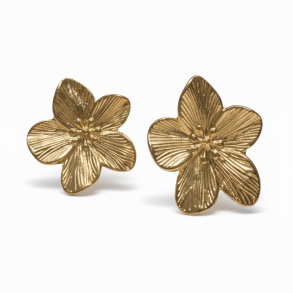 Smukke blomster �reringe - Forgyldt