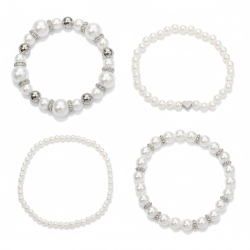 4 smukke armb�nd med flotte detaljer - S�lv
