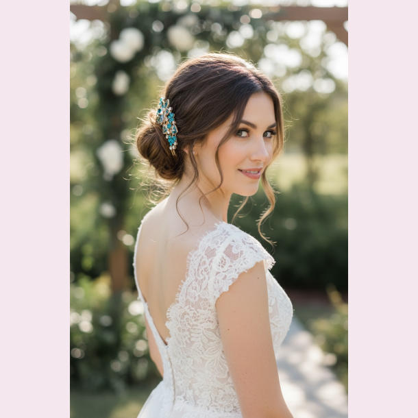 H�rkam med blomster og sten�