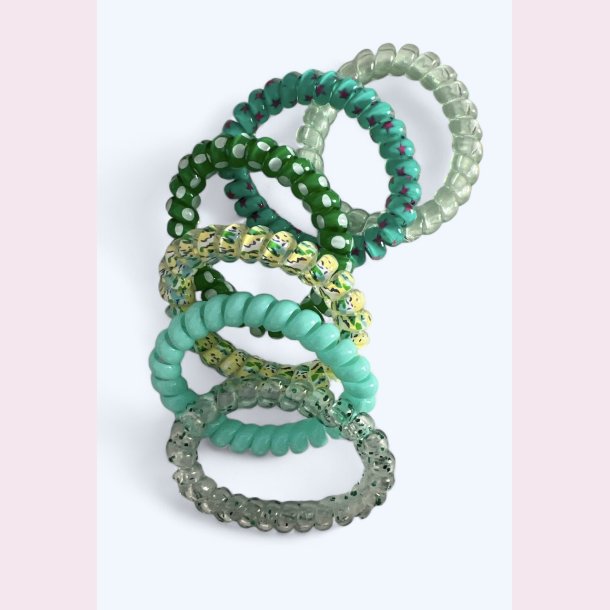 Spiral elastikker  grnne nuancer  og mnster