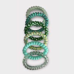 Spiral elastikker  grnne nuancer  og mnster