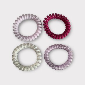 4 stk Spiral elastikker   Lilla nuancer  og mnster