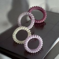 4 stk Spiral elastikker   Lilla nuancer  og mnster